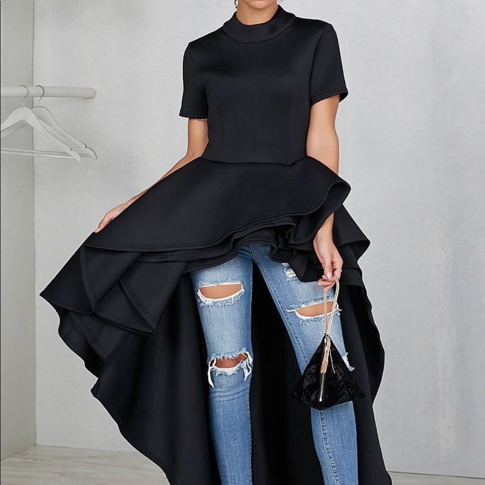 High low ruffle top